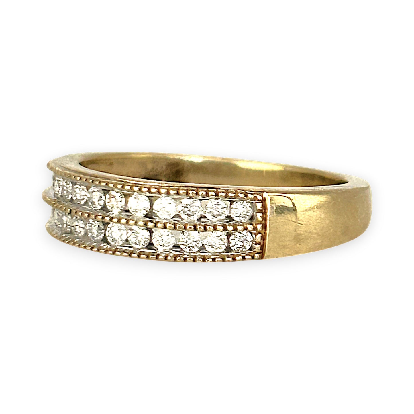 GOLD DEAL | 9ct (9K) Gold Eternal Glow Diamond Channel Ring Size M