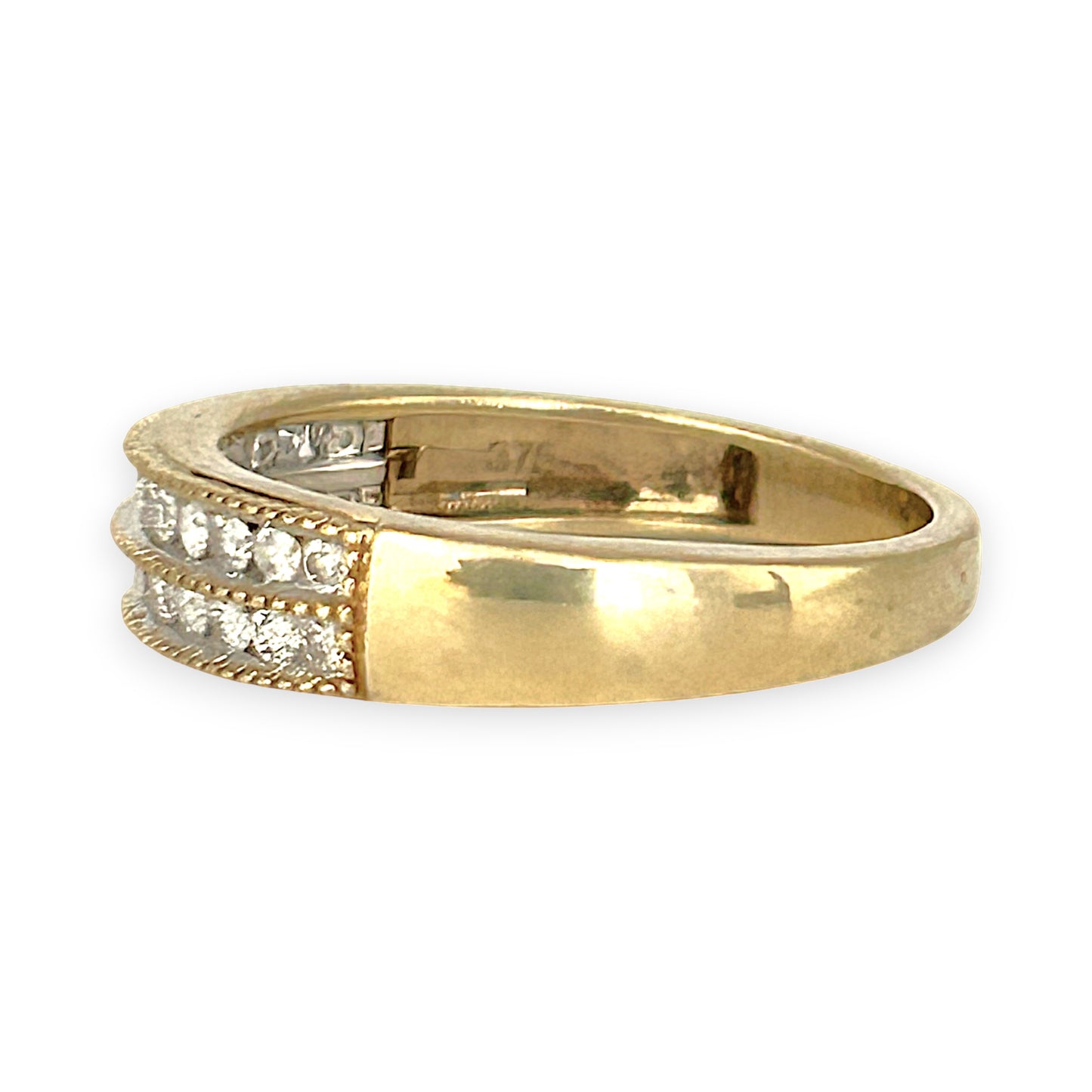 GOLD DEAL | 9ct (9K) Gold Eternal Glow Diamond Channel Ring Size M