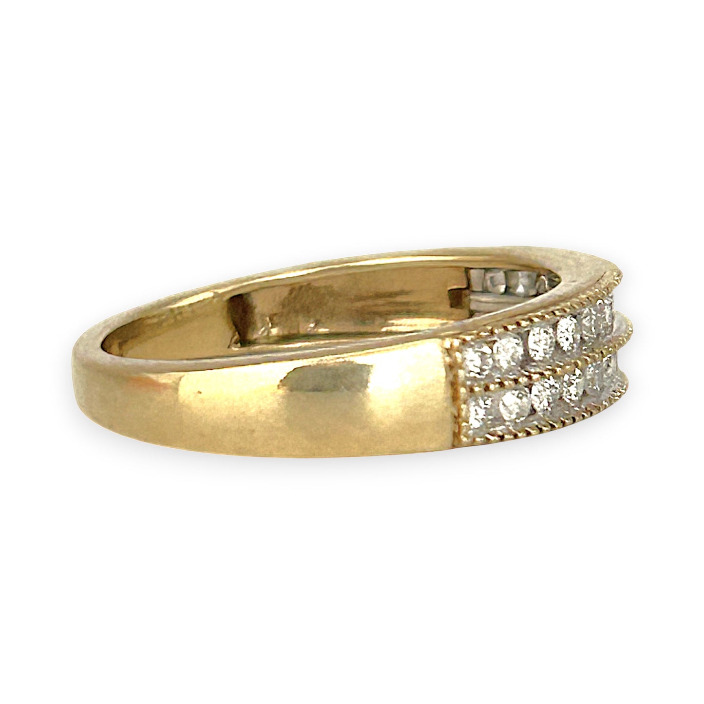GOLD DEAL | 9ct (9K) Gold Eternal Glow Diamond Channel Ring Size M