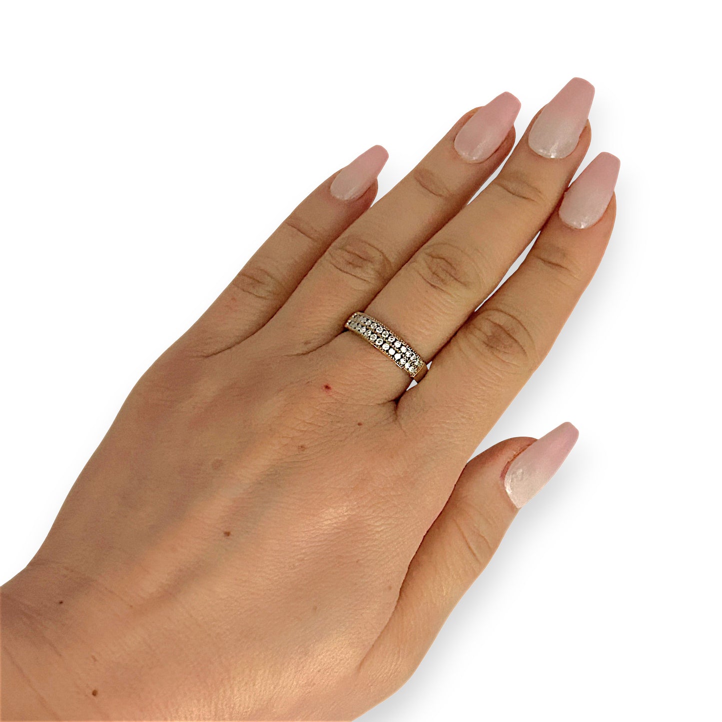GOLD DEAL | 9ct (9K) Gold Eternal Glow Diamond Channel Ring Size M