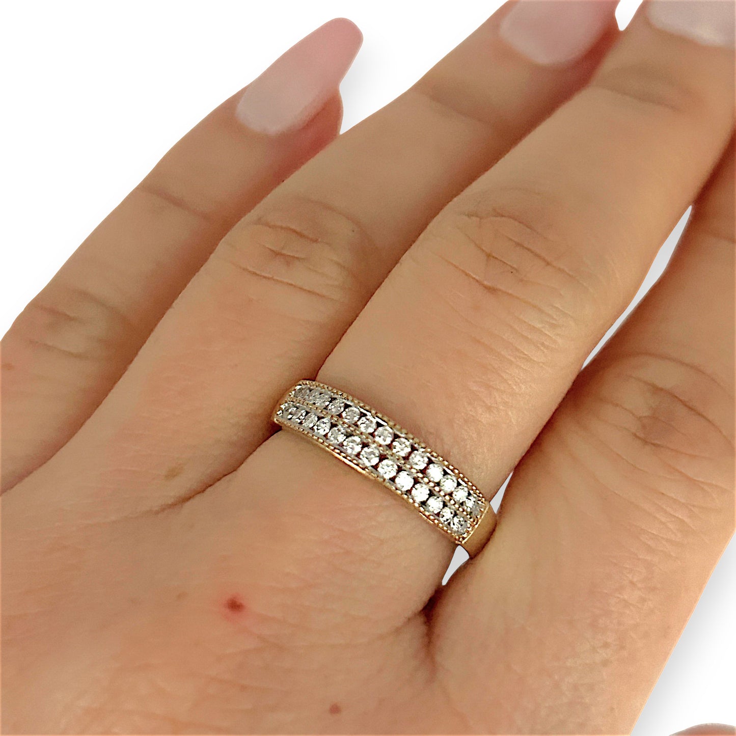 GOLD DEAL | 9ct (9K) Gold Eternal Glow Diamond Channel Ring Size M