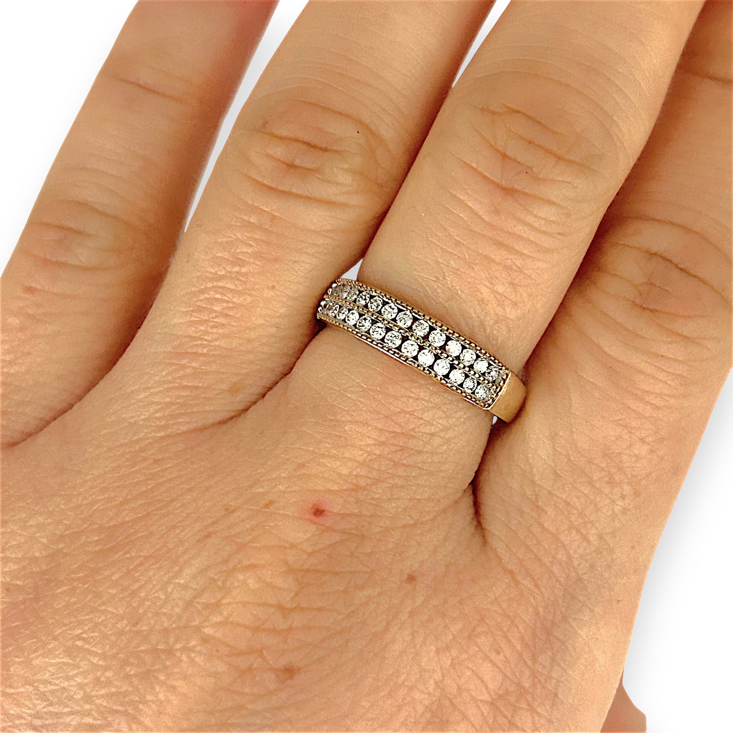 GOLD DEAL | 9ct (9K) Gold Eternal Glow Diamond Channel Ring Size M