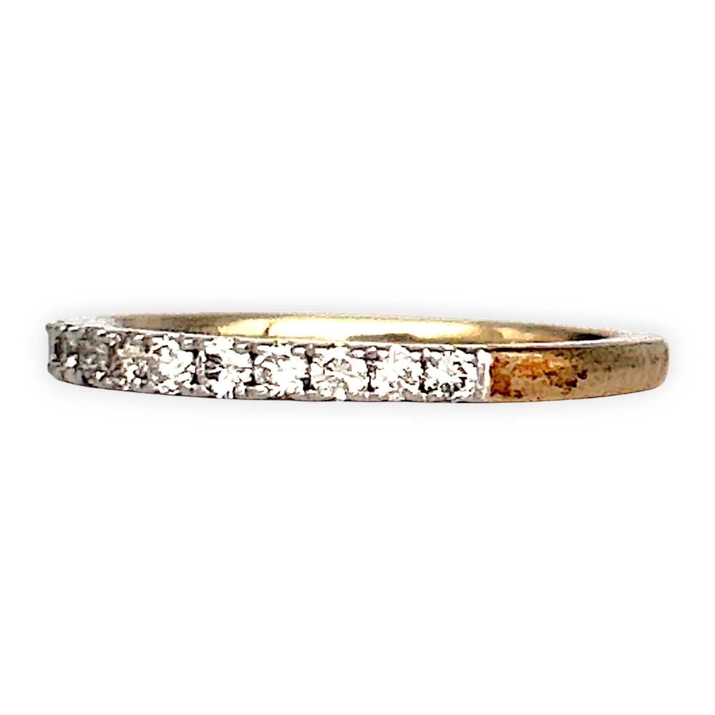 GOLD DEAL | 9ct (9K) Y/W Gold Harmony Glow Ring with Diamonds Size L