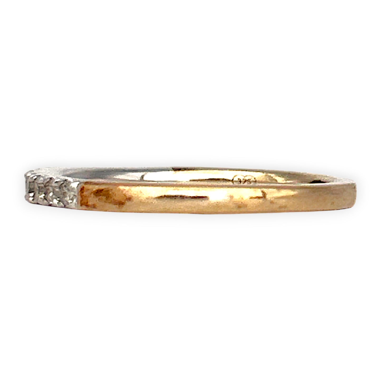 GOLD DEAL | 9ct (9K) Y/W Gold Harmony Glow Ring with Diamonds Size L