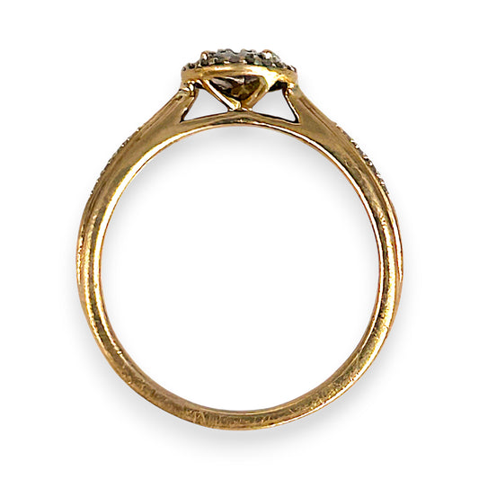 GOLD DEAL | 9ct (9K) Gold Radiant Teardrop Diamond Ring N 1/2