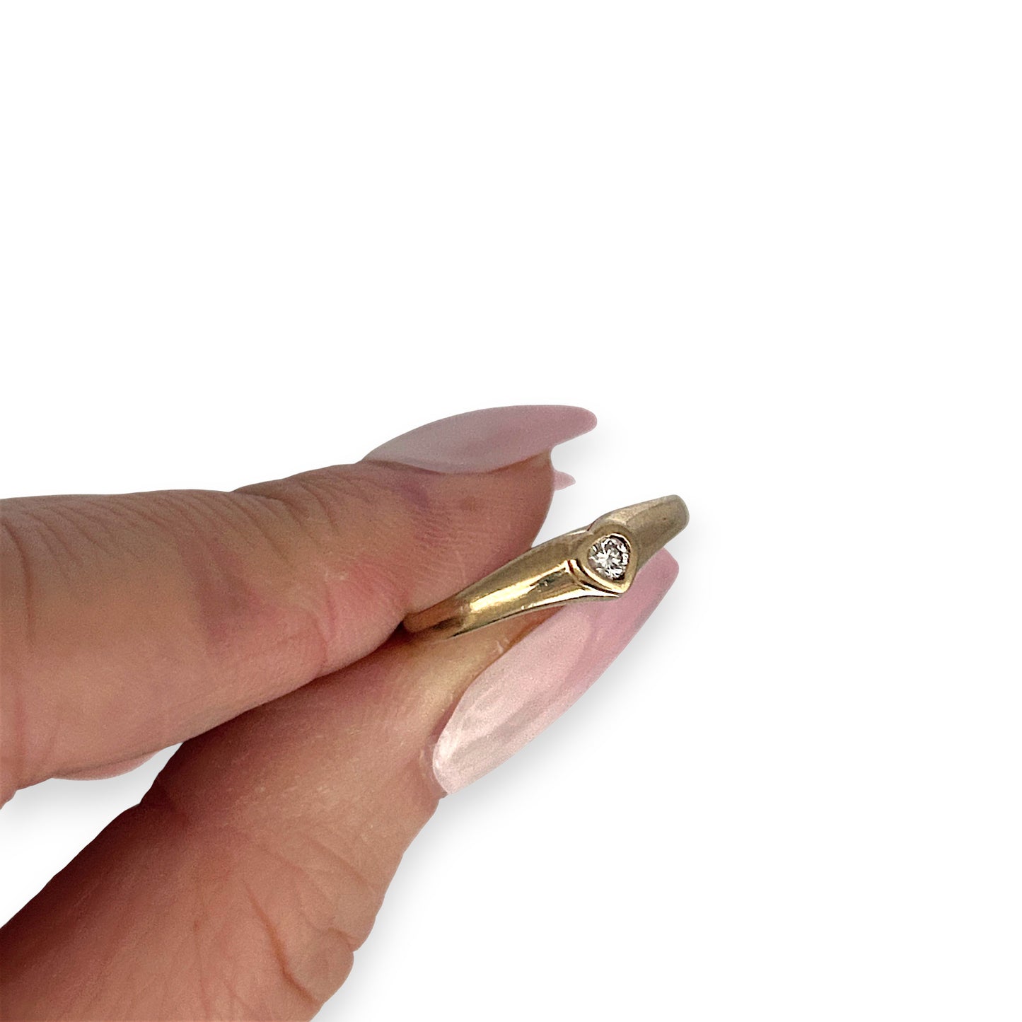GOLD DEAL | 9ct (9K) Gold Heartlight Diamond Ring Size M 1/2
