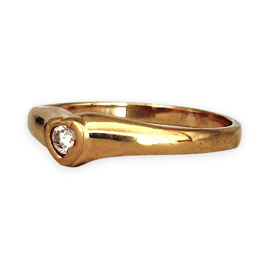GOLD DEAL | 9ct (9K) Gold Heartlight Diamond Ring Size M 1/2