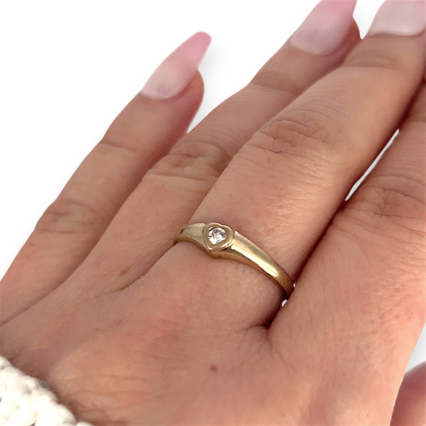 GOLD DEAL | 9ct (9K) Gold Heartlight Diamond Ring Size M 1/2