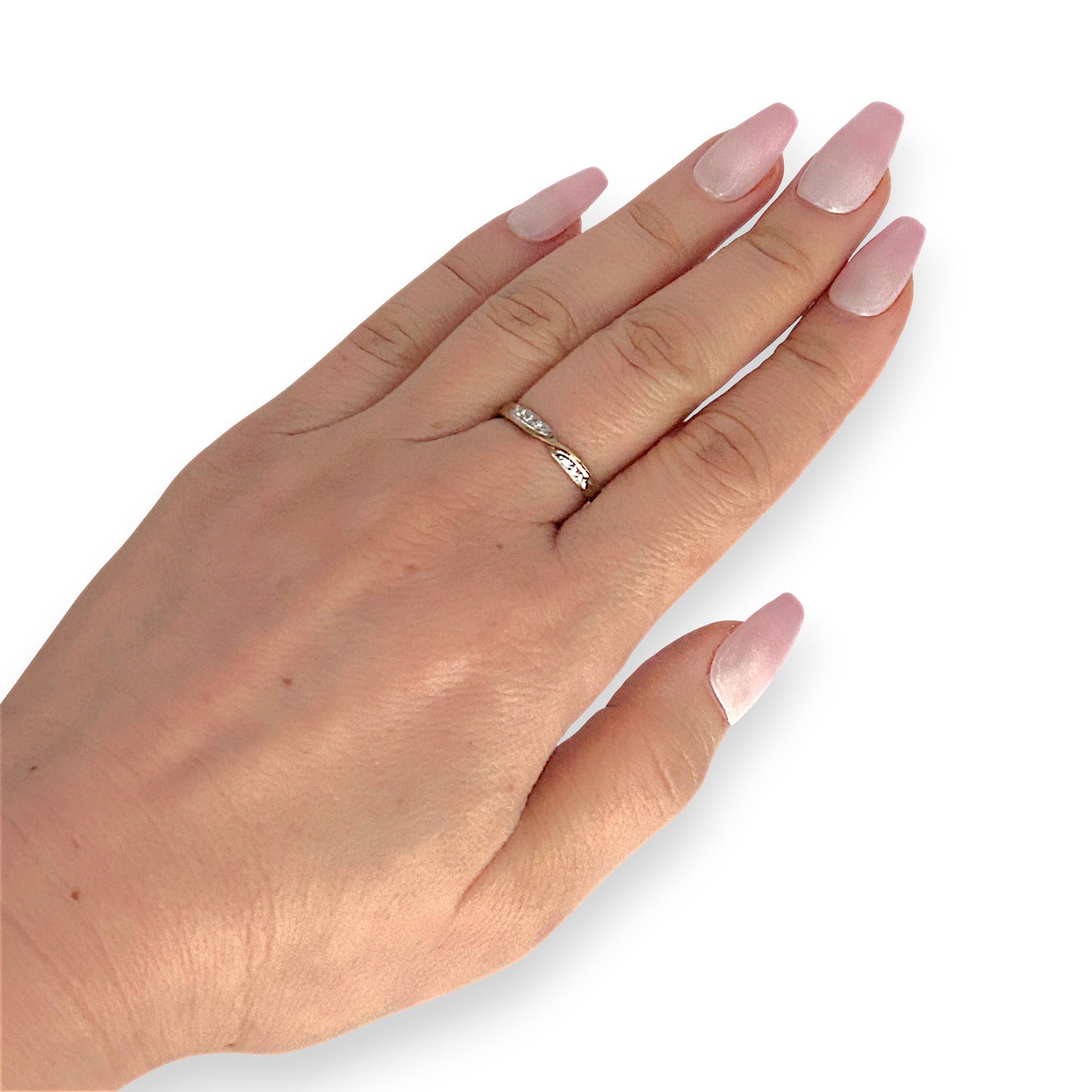 GOLD DEAL | 9ct (9K) Gold Twilight Twist Diamond Ring Size M 1/2