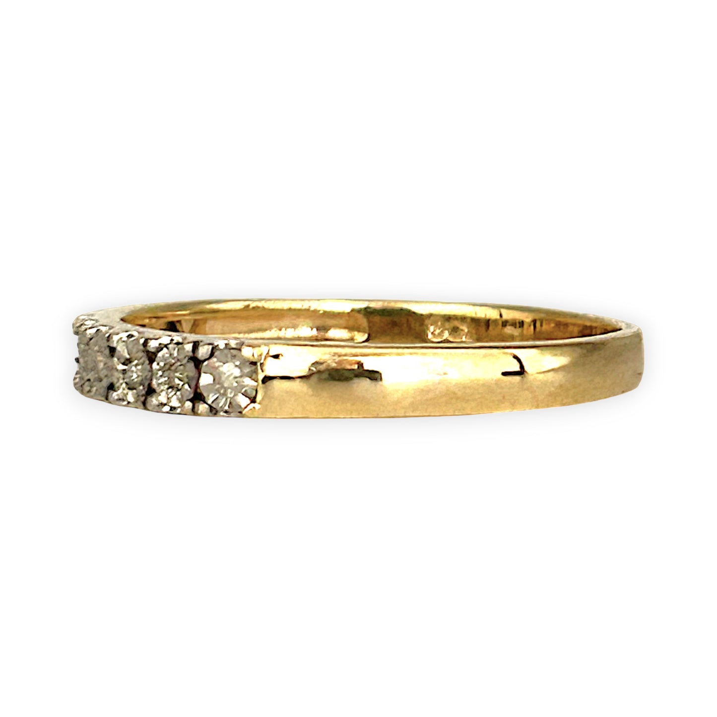 GOLD DEAL | 9ct (9K) Gold PROUNDS Refurbished Lustre Line Diamond Ring Size O