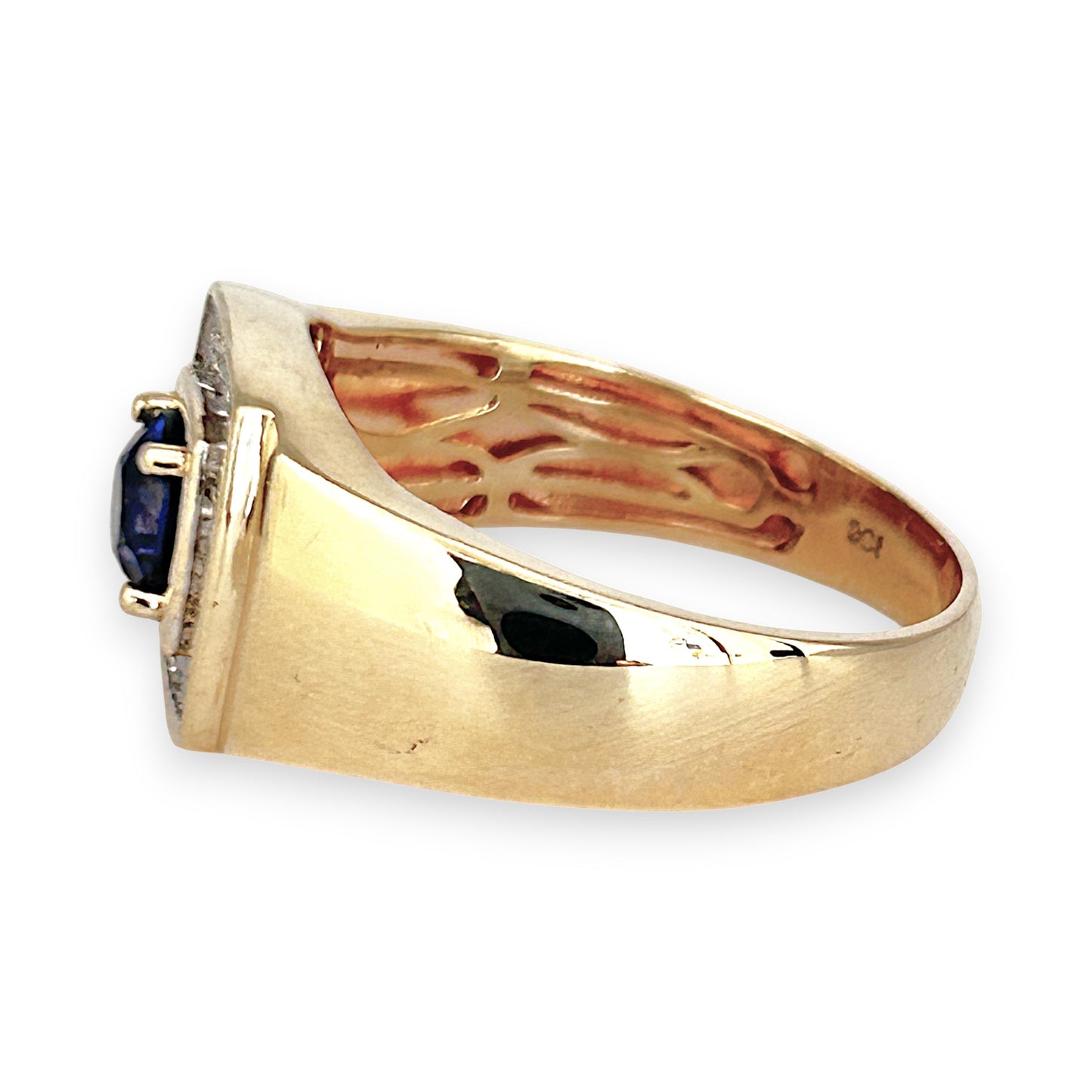 GOLD DEAL | 9ct (9K) Gold Blue Sapphire & Diamond Refurbished Ring Valuation $2,200