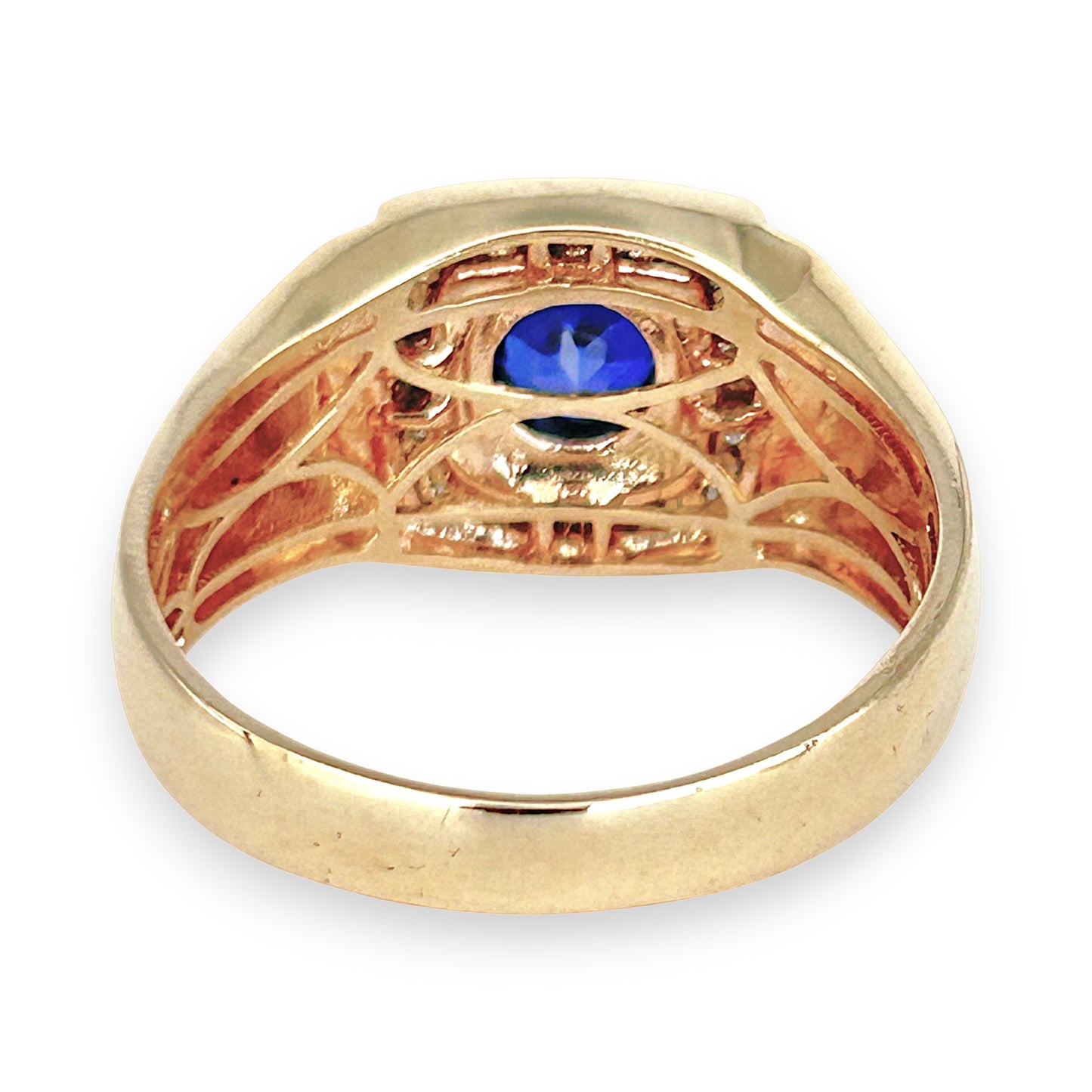 GOLD DEAL | 9ct (9K) Gold Blue Sapphire & Diamond Refurbished Ring Valuation $2,200