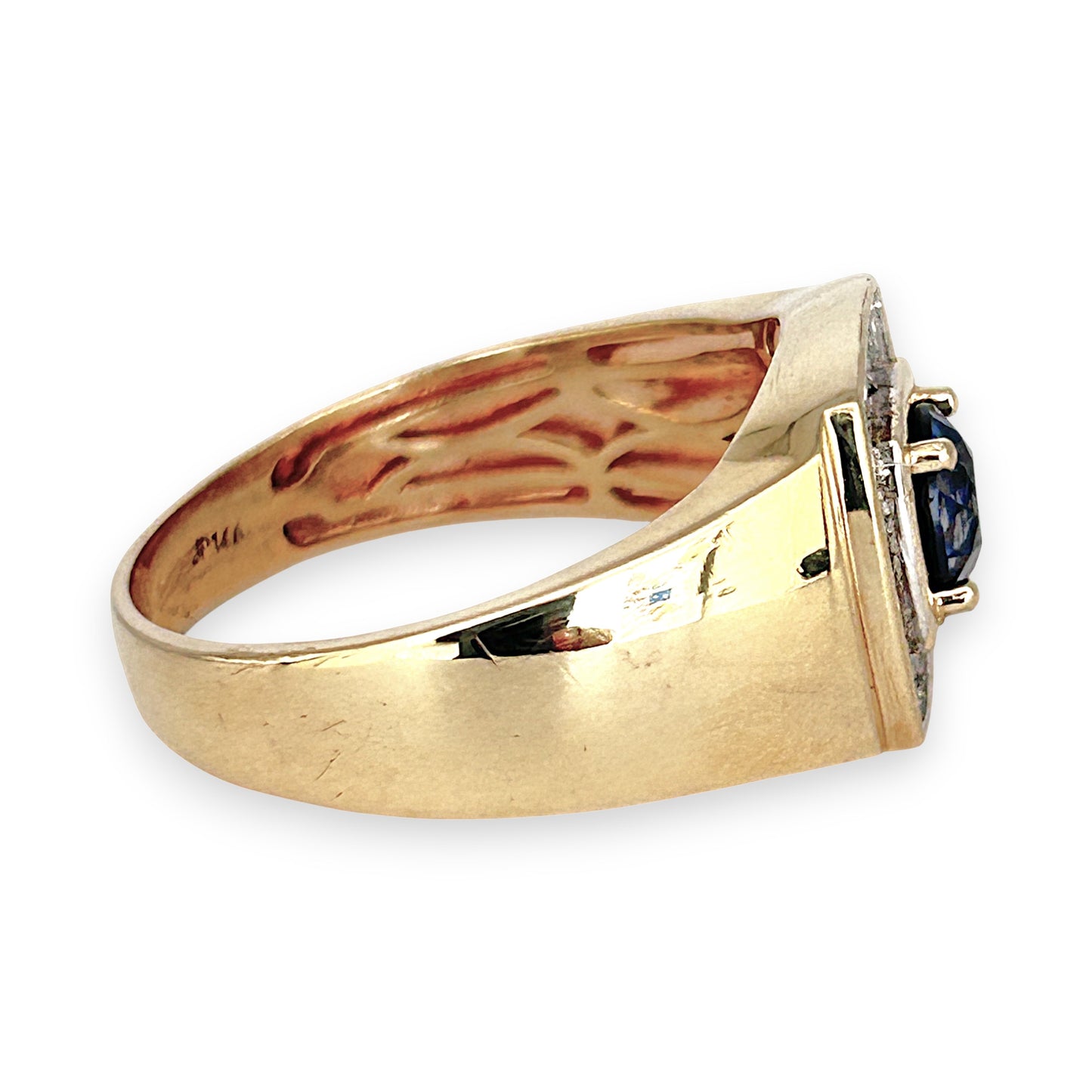 GOLD DEAL | 9ct (9K) Gold Blue Sapphire & Diamond Refurbished Ring Valuation $2,200