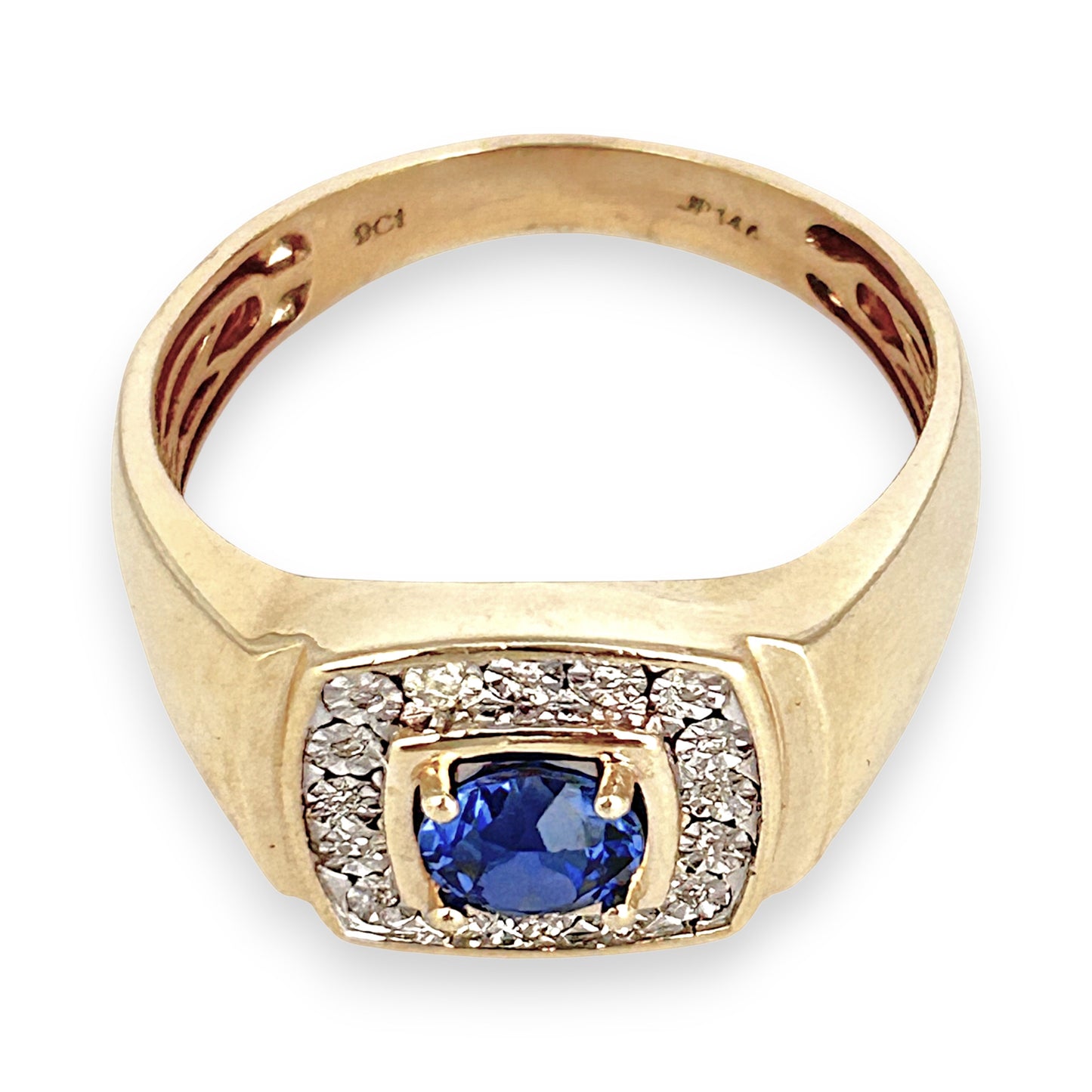 GOLD DEAL | 9ct (9K) Gold Blue Sapphire & Diamond Refurbished Ring Valuation $2,200