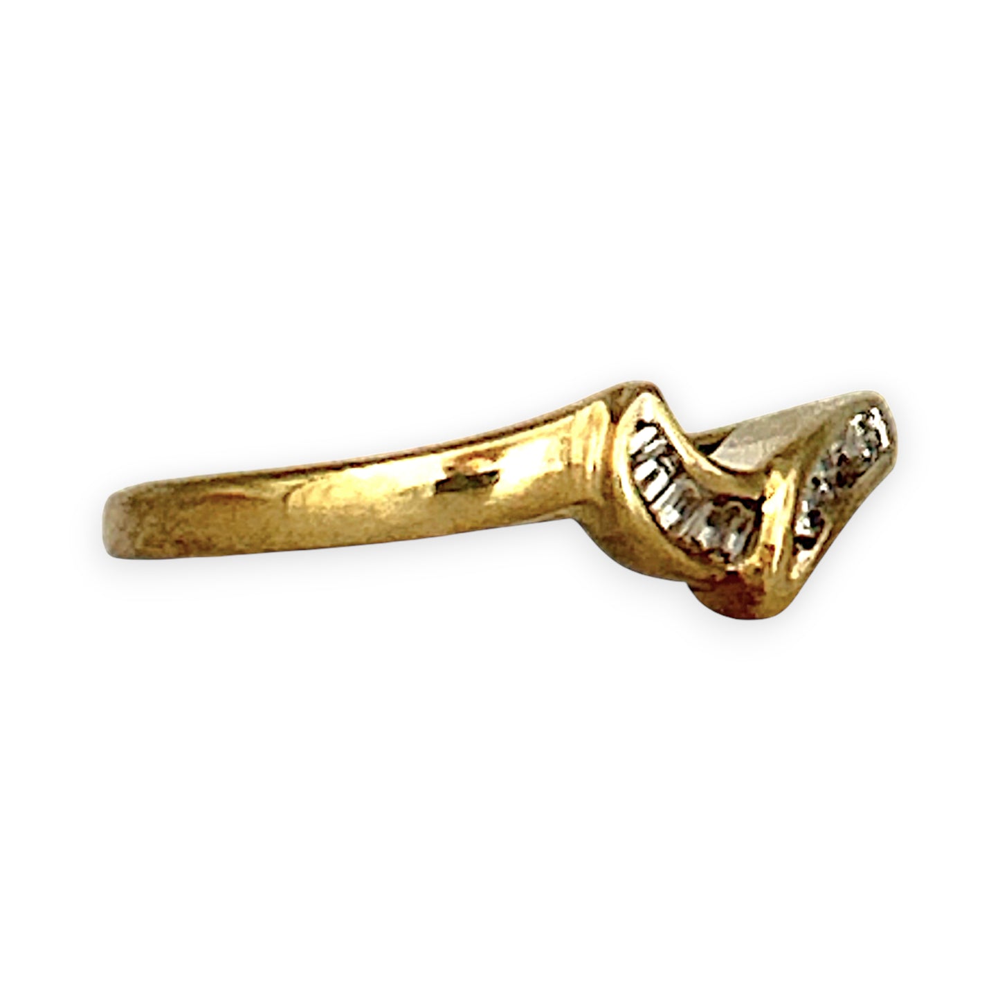 GOLD DEAL | 9ct (9K) Gold Asymmetrical Elegance with Round & Baguette Cuts Ring