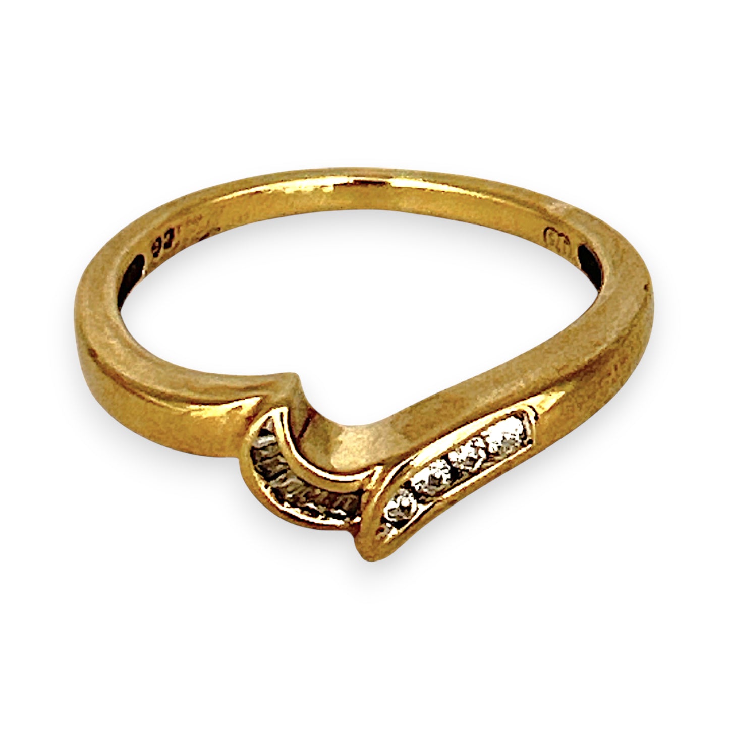 GOLD DEAL | 9ct (9K) Gold Asymmetrical Elegance with Round & Baguette Cuts Ring