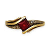 GOLD DEAL | 9ct (9K) Gold Pricess Cut Ruby & Diamond Ring