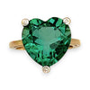 GOLD DEAL | 9ct (9K) Gold Heart of Verdant Fire 7.70ct Quartz Diamond Ring Valuation $1,600