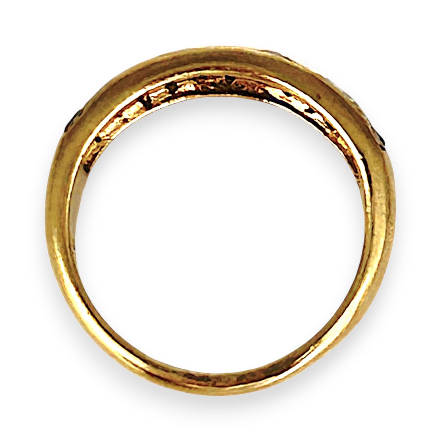 GOLD DEAL | 9ct (9K) Gold Triple Row Channel-Set Sapphire & Diamond Ring