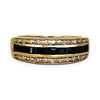 GOLD DEAL | 9ct (9K) Gold Triple Row Channel-Set Sapphire & Diamond Ring
