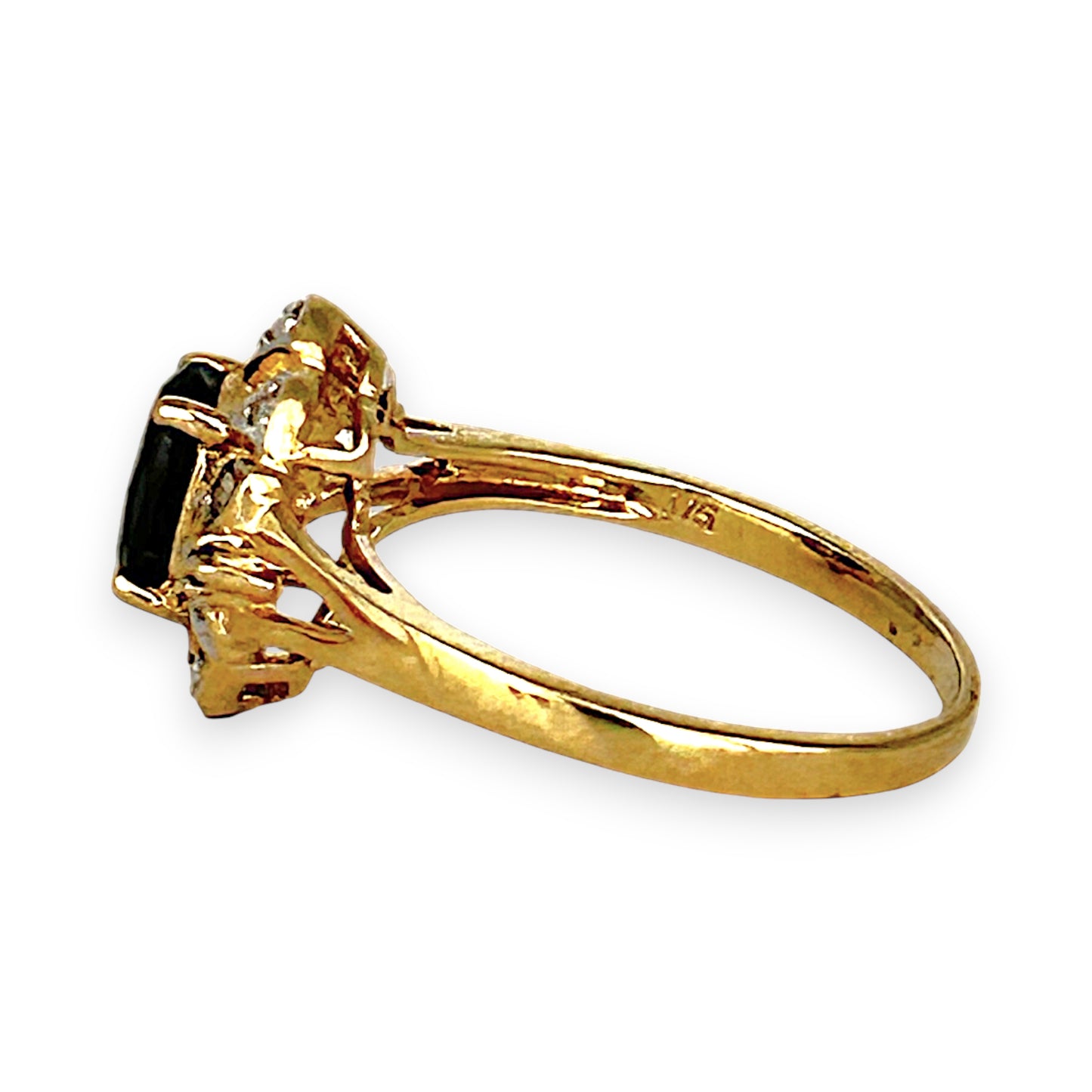 GOLD DEAL | 9ct (9K) Gold Vintage-Inspired, Black Onyx & Diamond Refurbished Ring