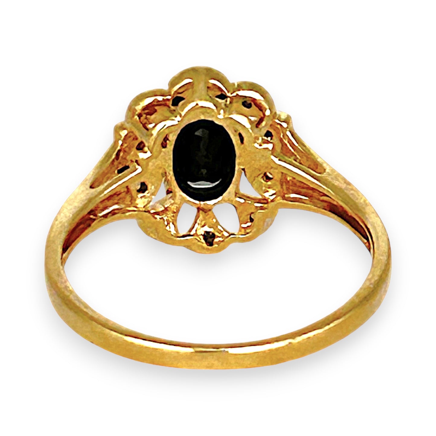 GOLD DEAL | 9ct (9K) Gold Vintage-Inspired, Black Onyx & Diamond Refurbished Ring