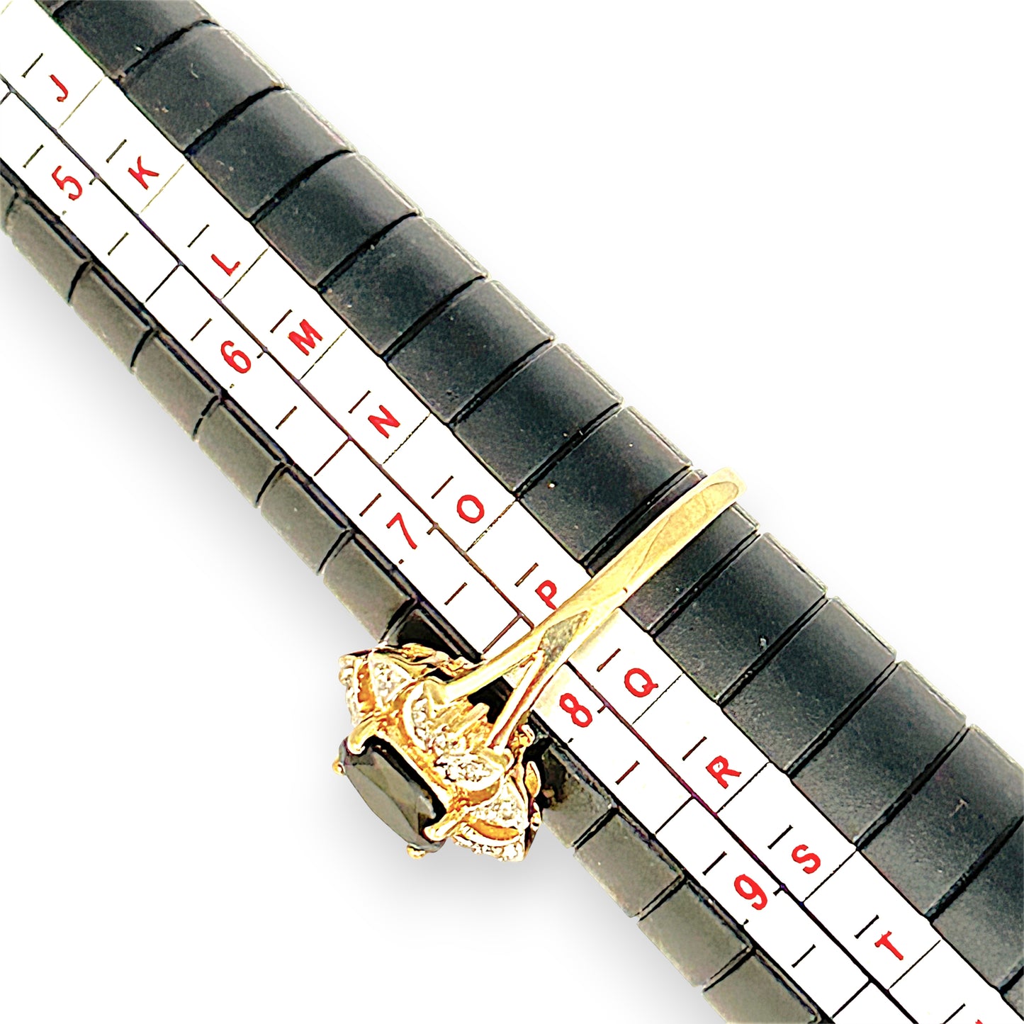 GOLD DEAL | 9ct (9K) Gold Vintage-Inspired, Black Onyx & Diamond Refurbished Ring