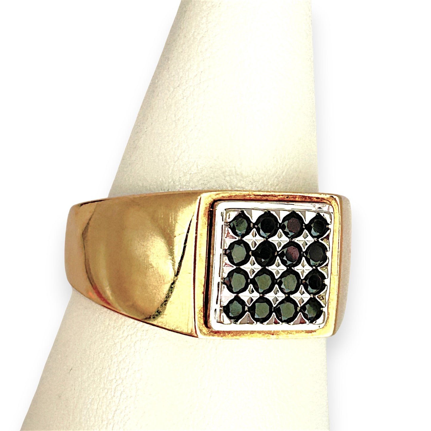 GOLD DEAL | FLASH SALE 9ct (9K) Gold Black Stones Dress Ring Valuation $2,850