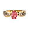 GOLD DEAL | 9ct (9K) Gold Pink Tourmaline & Diamond Dress Refurbished Ring Valuation $1,625