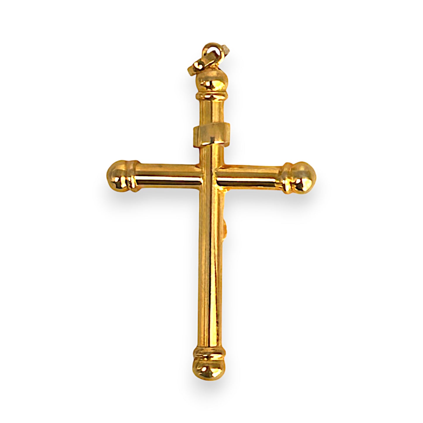 GOLD DEAL | 21K Gold Crucifix Rounded Cross Pendant