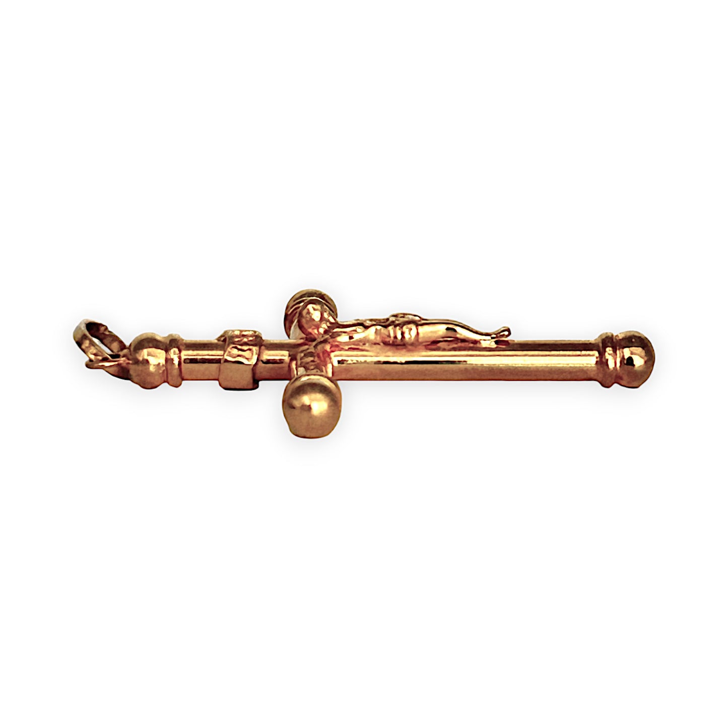 GOLD DEAL | 21K Gold Crucifix Rounded Cross Pendant