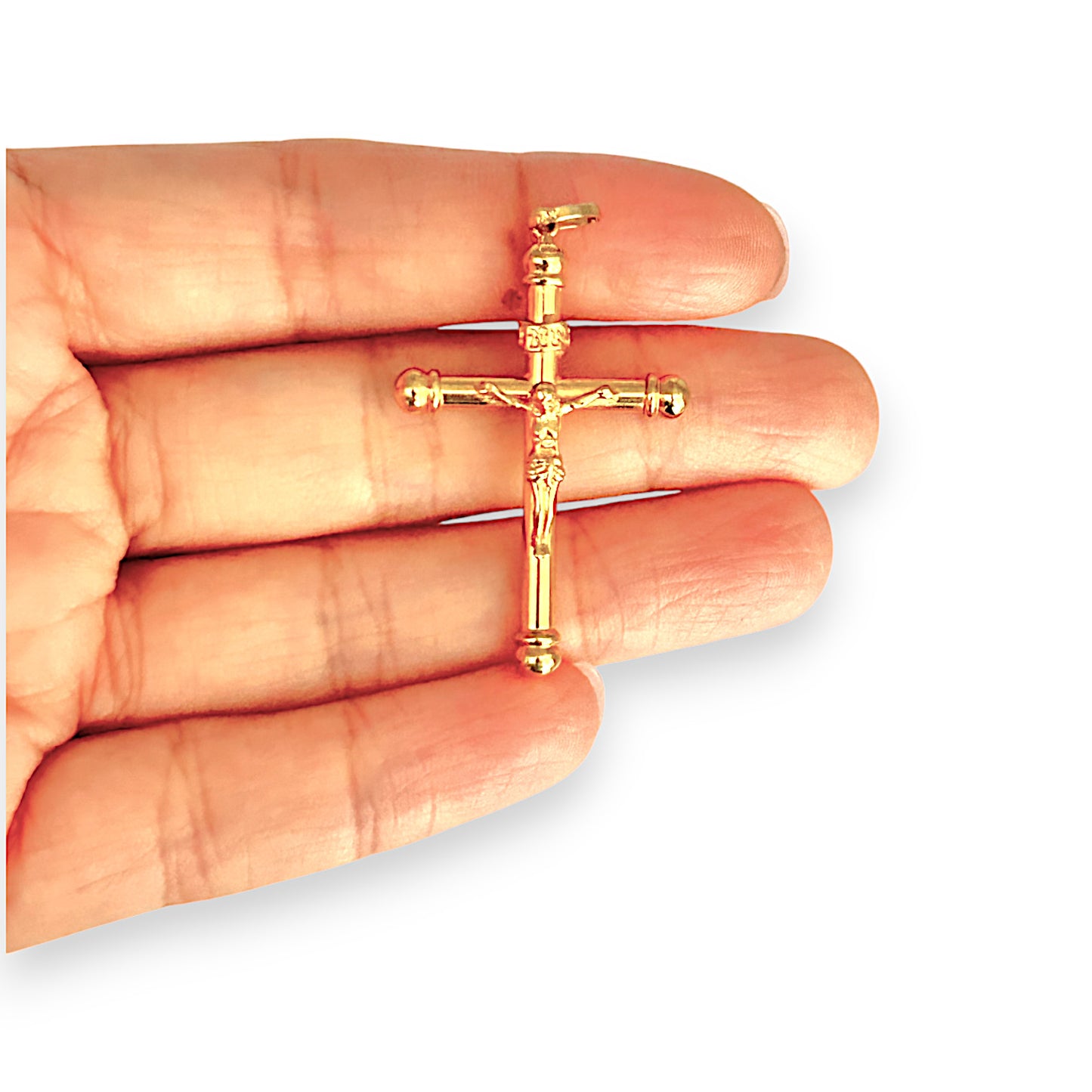 GOLD DEAL | 21K Gold Crucifix Rounded Cross Pendant