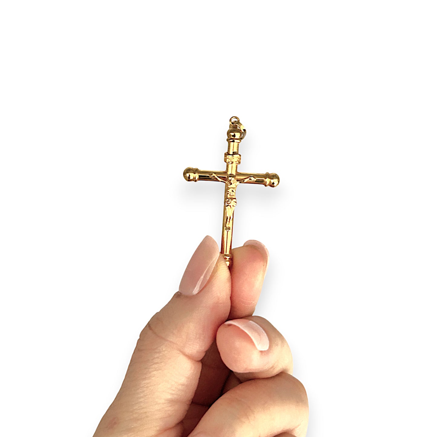 GOLD DEAL | 21K Gold Crucifix Rounded Cross Pendant