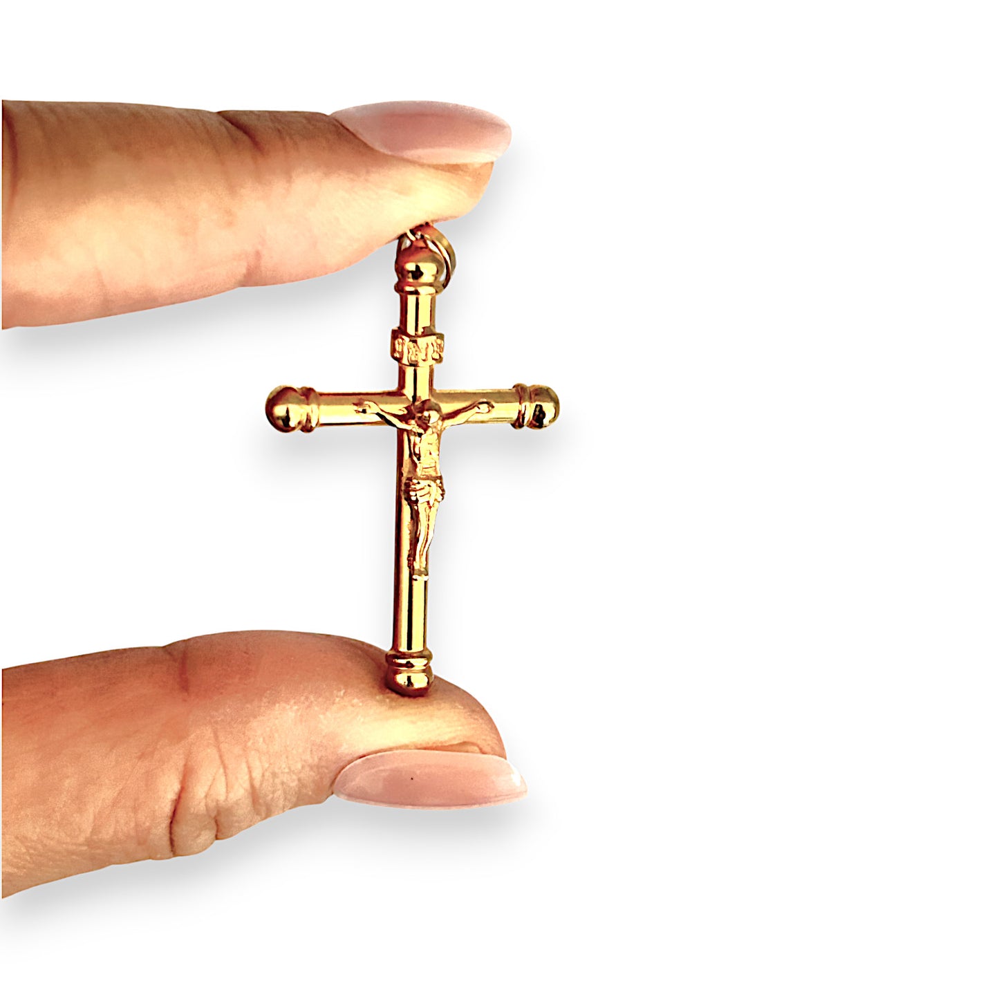 GOLD DEAL | 21K Gold Crucifix Rounded Cross Pendant
