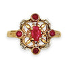 GOLD DEAL | 9ct Gold Ruby & Diamond-Kissed Filigre Ring