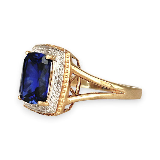 GOLD DEAL | 9ct (9K) Gold Pristine Sapphire & Diamond Ring Valuation $1,275