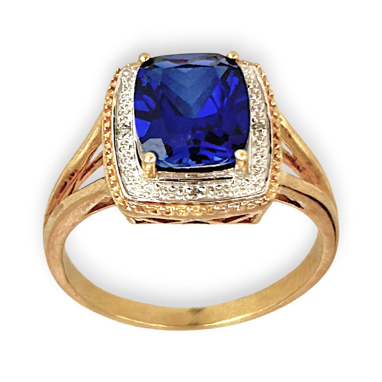 GOLD DEAL | FLASH SALE 9ct (9K) Gold Pristine Sapphire & Diamond Ring Valuation $1,275