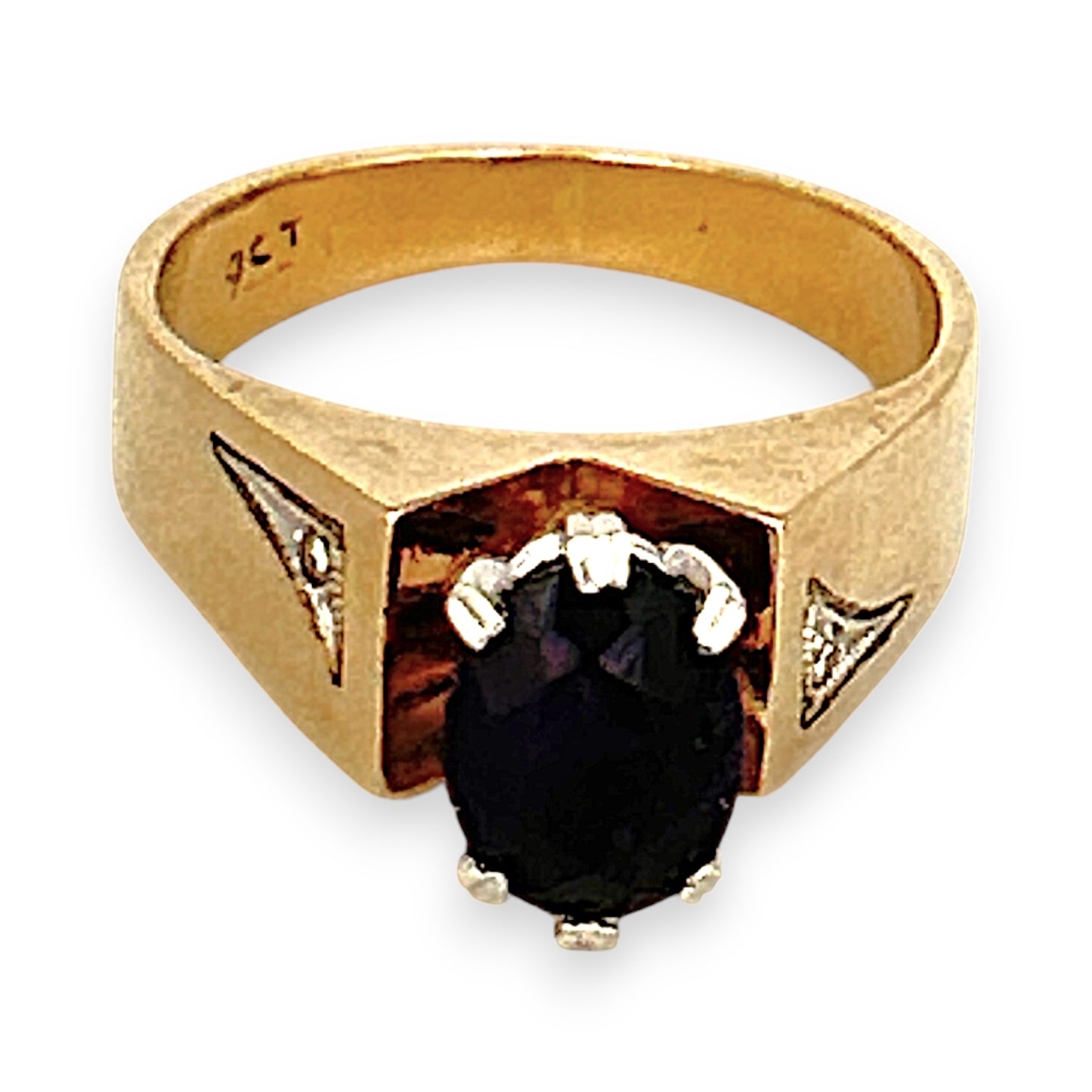 GOLD DEAL | 9ct Gold Vintage-Inspired Graceful Amethyst & Diamond Ring