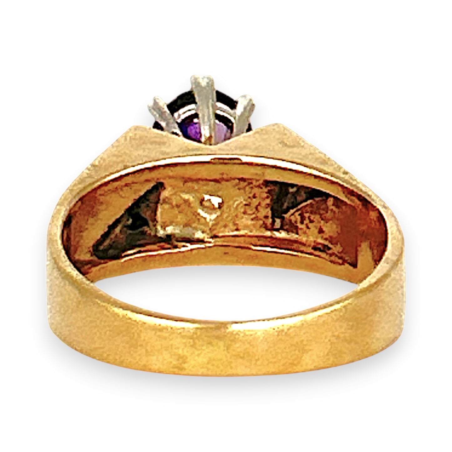 GOLD DEAL | 9ct Gold Vintage-Inspired Graceful Amethyst & Diamond Ring