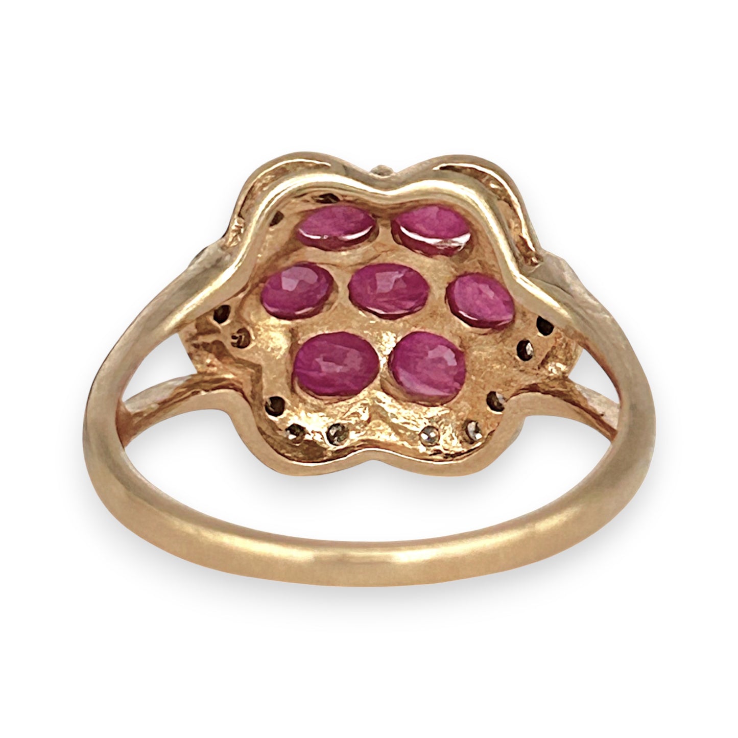 GOLD DEAL | FLASH SALE 9ct (9K) Gold Ruby & Diamond Cluster Lavish Ring Valuation $1,625