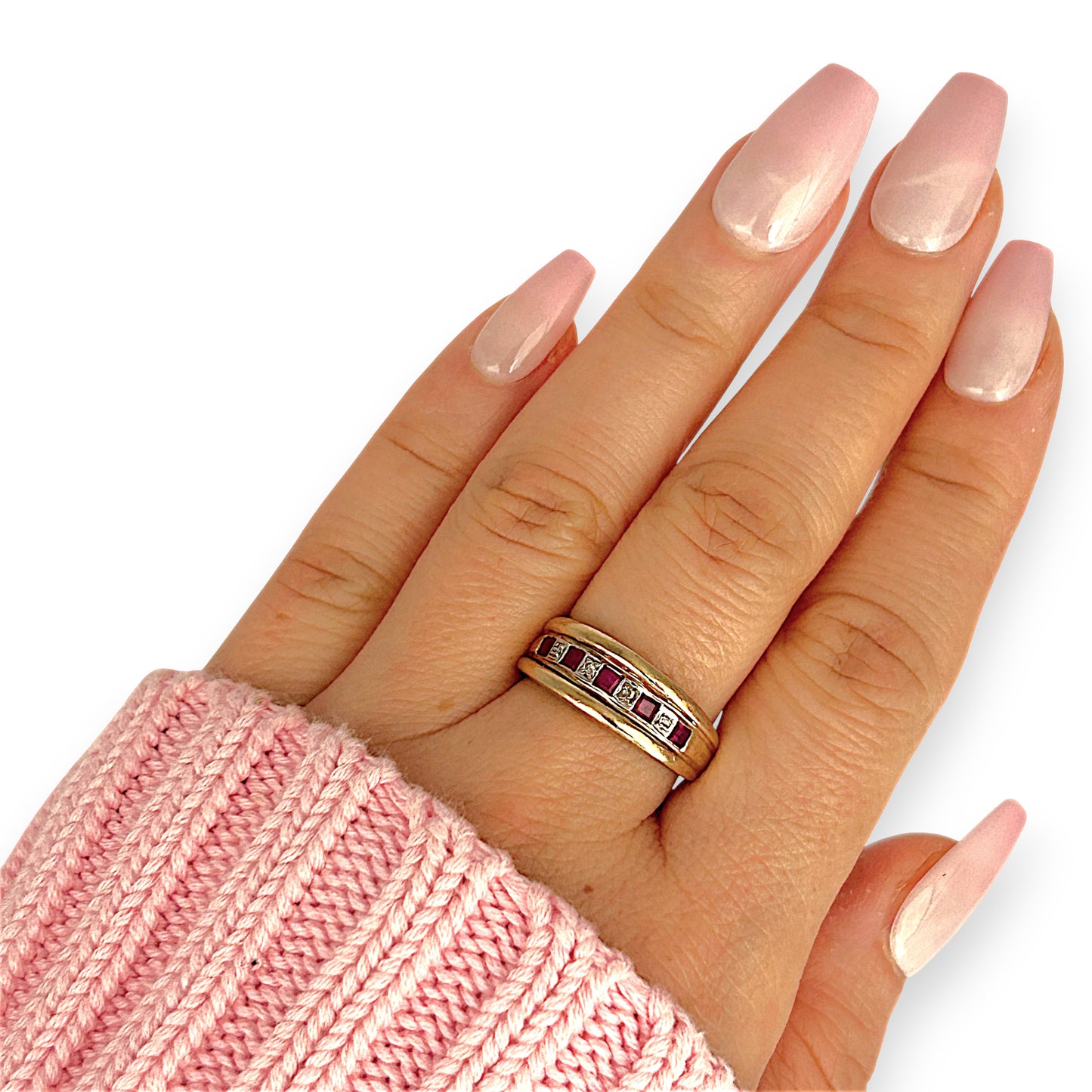 GOLD DEAL | 9ct (9K) Gold Ravishing Ruby & Diamond Ring