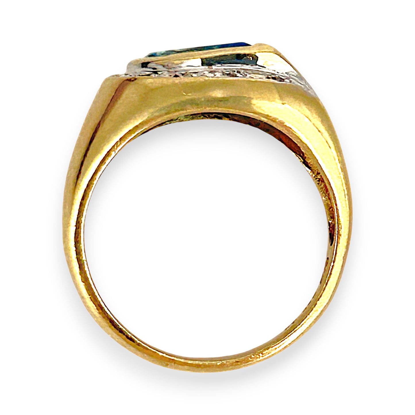 GOLD DEAL | 9ct (9K) Gold Pear-Cut Blue Topaz & Diamond Accent Ring Valuation $2,000