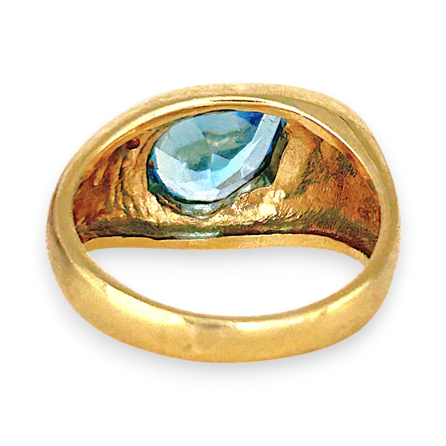GOLD DEAL | 9ct (9K) Gold Pear-Cut Blue Topaz & Diamond Accent Ring Valuation $2,000