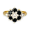 GOLD DEAL | 9ct (9K) Gold Sapphire & Diamond Floral Cluster Ring Valuation $1,600