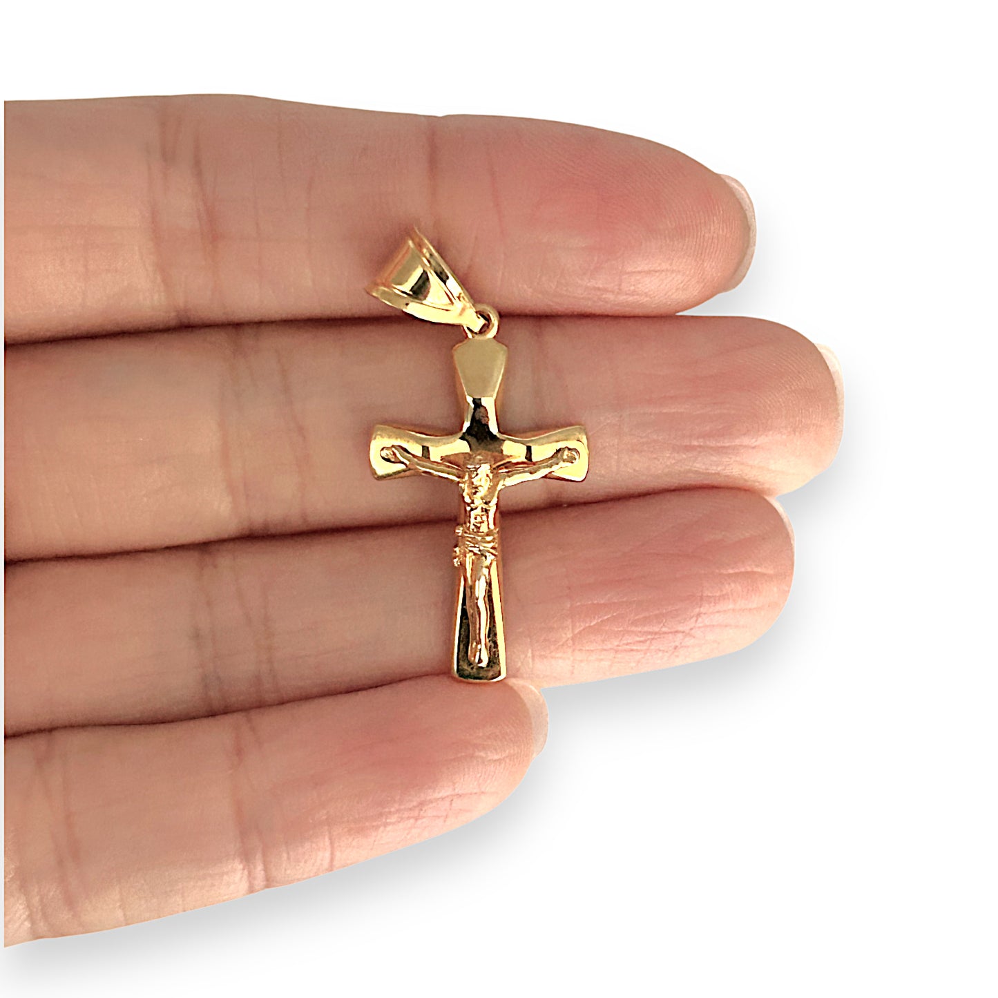 GOLD DEAL | 21K Gold Crucifix Round Cross Pendant