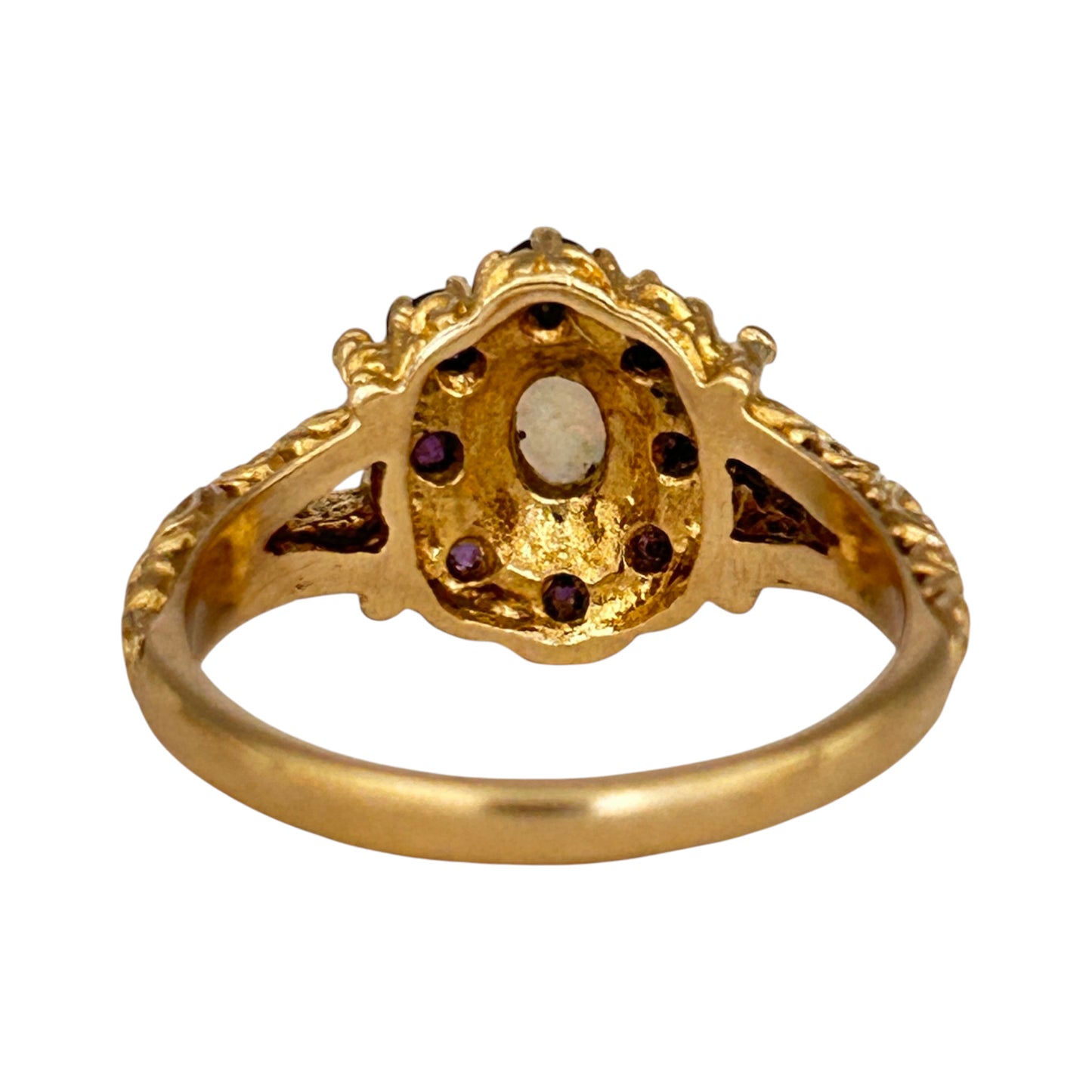 GOLD DEAL | FLASH SALE 9ct (9K) Gold Luminous Opal & Amethyst Dress Ring Valuation $1,650
