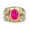 GOLD DEAL | 9ct (9K) Gold Royal Flame Ruby & CZ Dress Ring Valuation $2,400