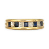 GOLD DEAL | 9ct (9K) Gold Midnight Gleam Sapphire & Diamond Band Ring O