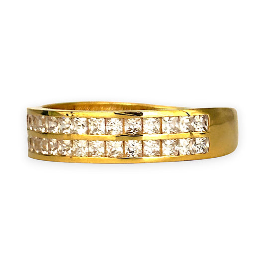 GOLD DEAL | 21K Gold Ring with Multiple CZ, Size O1/2
