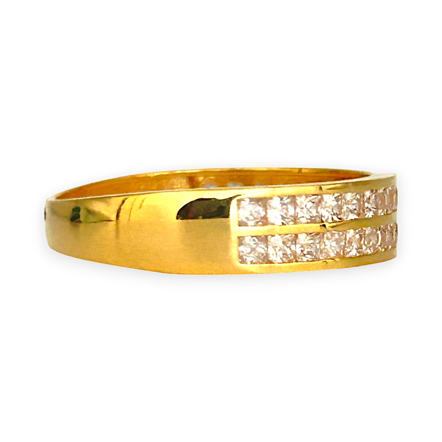 GOLD DEAL | 21K Gold Ring with Multiple CZ, Size O1/2